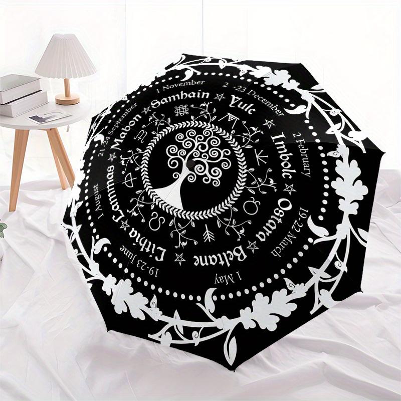 Pagan Wheel of the Year Calendar  Umbrella, Portable 3-Fold Umbrella for Men & Women,Christmas Gift ES180