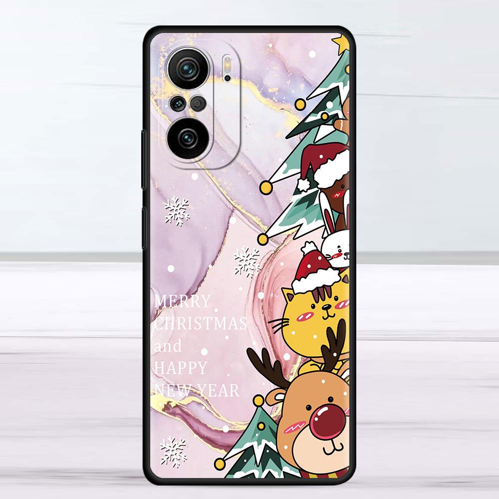 Marble Cute Santa Snowman Case For Xiaomi Redmi Note 11 10 9 Pro K40 10S 9S 9A 9C Phone Cover 9T 8 8T 7 11T Silicone Shell