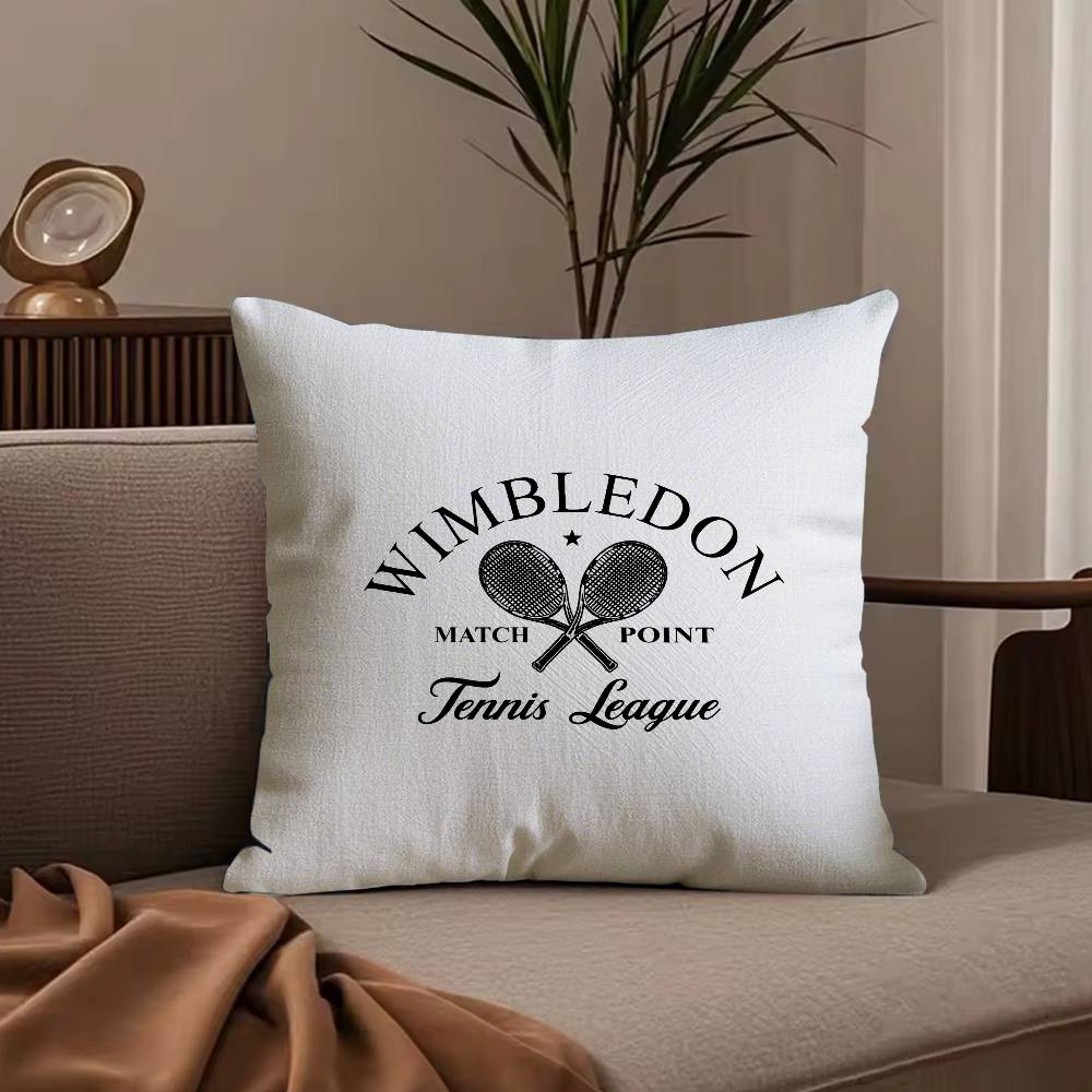 Hot W-Wimbledon ChampionshipS Pillow Case Anti-dustmite Pillowcase Invisible zipper silky short plush Sofa cushion cover
