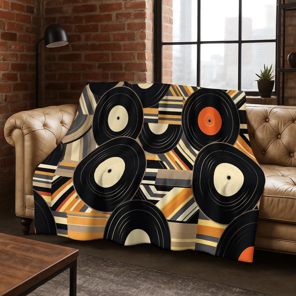 DJ Screen Record Flannel Blanket,Warm and Cozy Soft Throw Blanket for Home Bedroom Bed Sofa Office Travel Picnic Cover Kid Gift