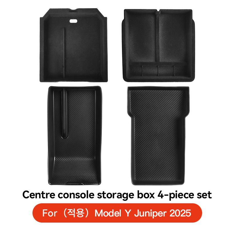 YZ For Tesla New Model Y Juniper 2025 Center Armrest Hidden Storage Box Cup Holder Charger Pad Console Organizer Box Accessories