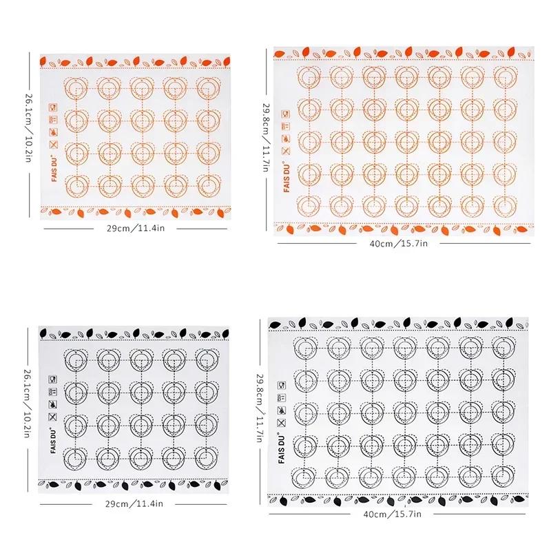 Silikonbakmatta Non-Stick Makaron Fondant Bakformar Bakning Tårtverktyg Degrullningsmattor Bakningstillbehör Matform