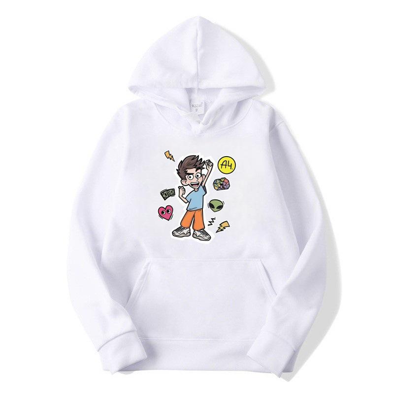 Hobby Cartoon Boy A4 Unisex Children's Hooded Sweatshirt - Spring/Autumn Pullover