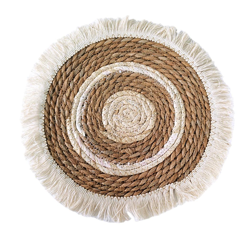 Vintage Grass Weave Wall Decorations Beautiful Woven Wall Decorations Handmade Round Grass Weaving Hangings Ornaments