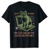Funny Dont Worry Im From Tech Support Cat Computer Mouse T Shirts Gifts Mens Clothing Fashion Casual Loose Oversized T Shirt