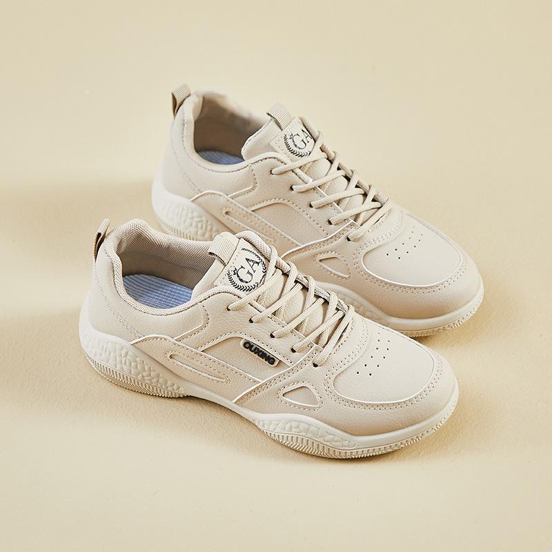 Women's Chunky Platform Sneakers Casual Breathable Lightweight PU Leather Walking Shoes Comfortable Non-Slip Lace-up Work Tennis Sneakers for Women