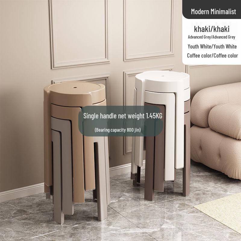 Thickened Stackable Plastic Stool - Modern Minimalist Design for Dining or Spare Seating