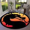 1pz Tappeto Rotondo con Logo del Drago di Mortal Kombat, Realizzato in Poliestere, Perfetto per Decorare Sedie da Ufficio, Soggiorni fplt044