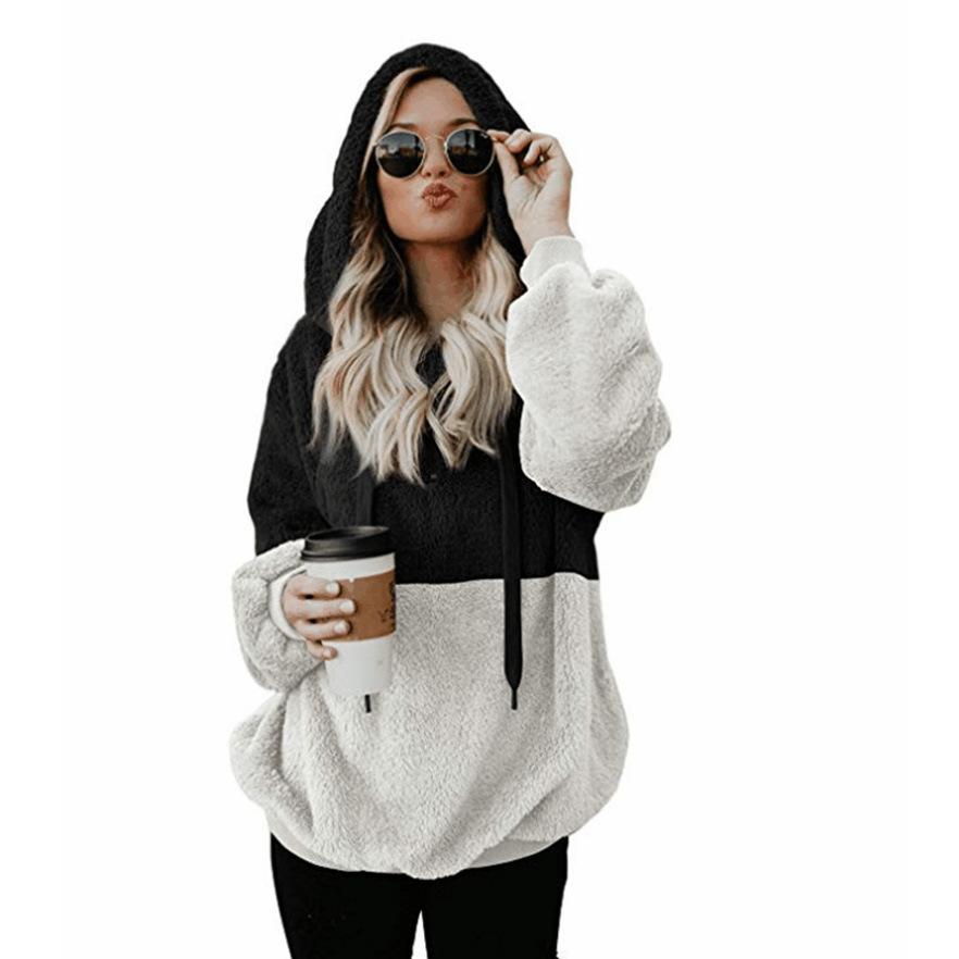 Женский пуловер, женские цветные свитшоты с капюшоном, прошитые, с длинным рукавом, на молнии, плюшевые толстовки XXXXXL чёрный