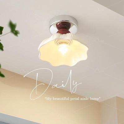 Потолочный светильник из смолы в стиле ретро Cream Wind, скандинавский современный светильник для прихожей, украшение для прохода в спальне, подвесной светильник E27