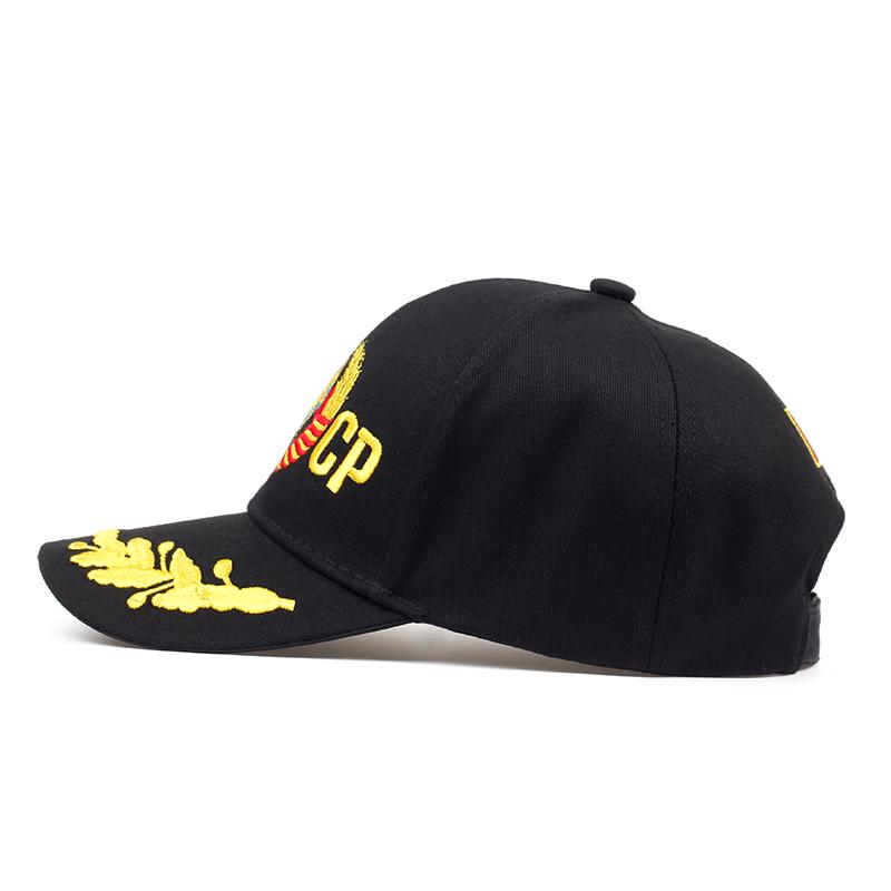 CCCP USSR National Emblem Style Baseball Cap Unisex Black Red Cotton Snapback Cap with Embroidery High Quality Hats Garros