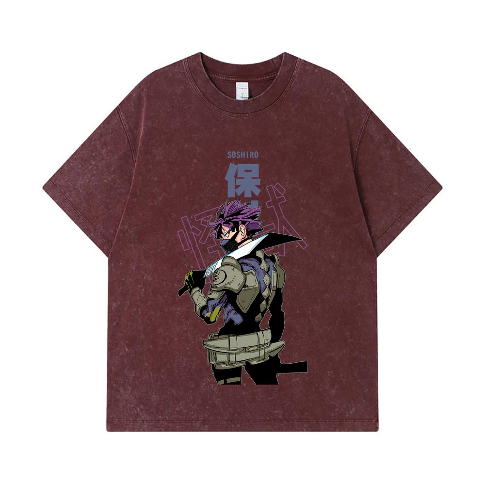 275 GSM Washed T-shirts 100% Cotton Kaiju No 8 V12 Soshiro Print Unisex Heavy Cotton T Shirt