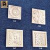 European Solid Wood Relief Carving: Square Rubber Wood Floral Patch for Cabinet Decoration