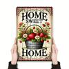 Metal Poster Wall Art Home Sweet Home Strawberry Kitchen Decor