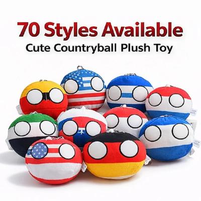 70 Styles 10cm Countryball Plush Keychain Cute Polandball Stuffed Doll World Flag Ball Pendant Kids Birthday Gift