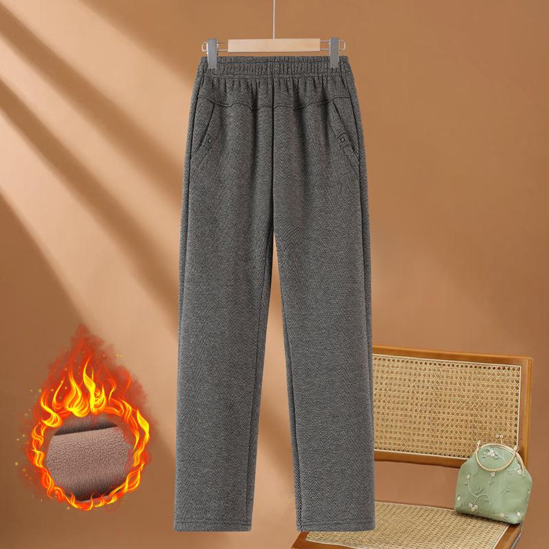 High Quality Woolen Straight Trousers Women Autumn Winter Oversize High Waist Pants Fleece Thicken Warm Casual Pants Female
