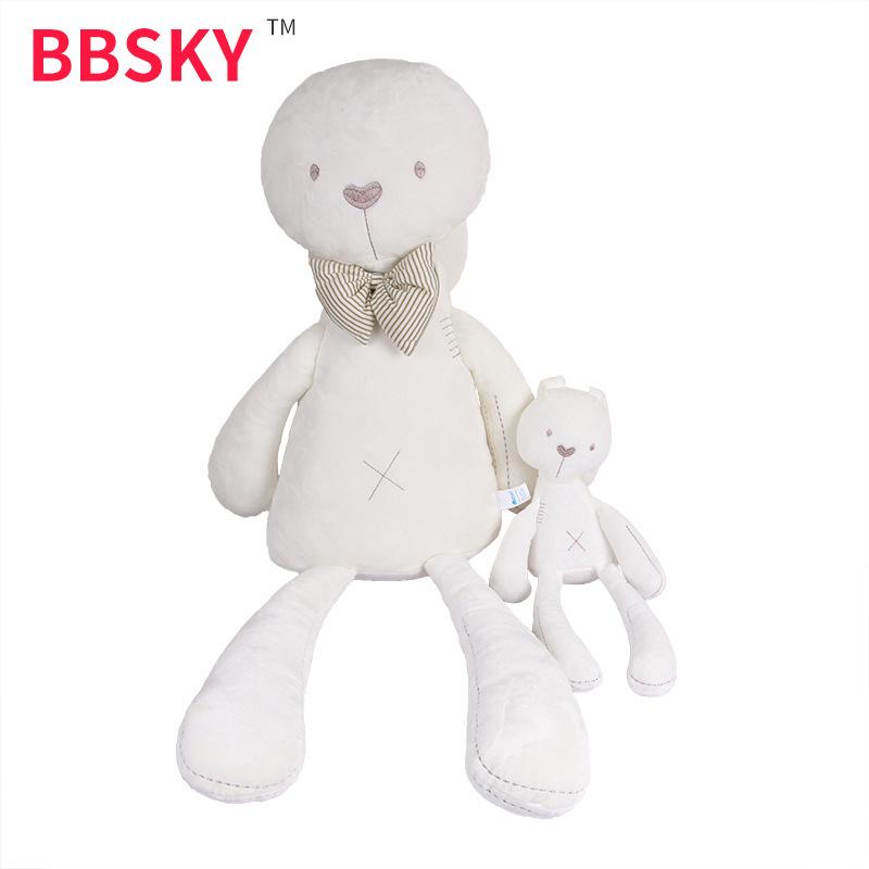 BBSKY Baby Bow Long-Legged Rabbit Large Soothing Sleep Companion Doll