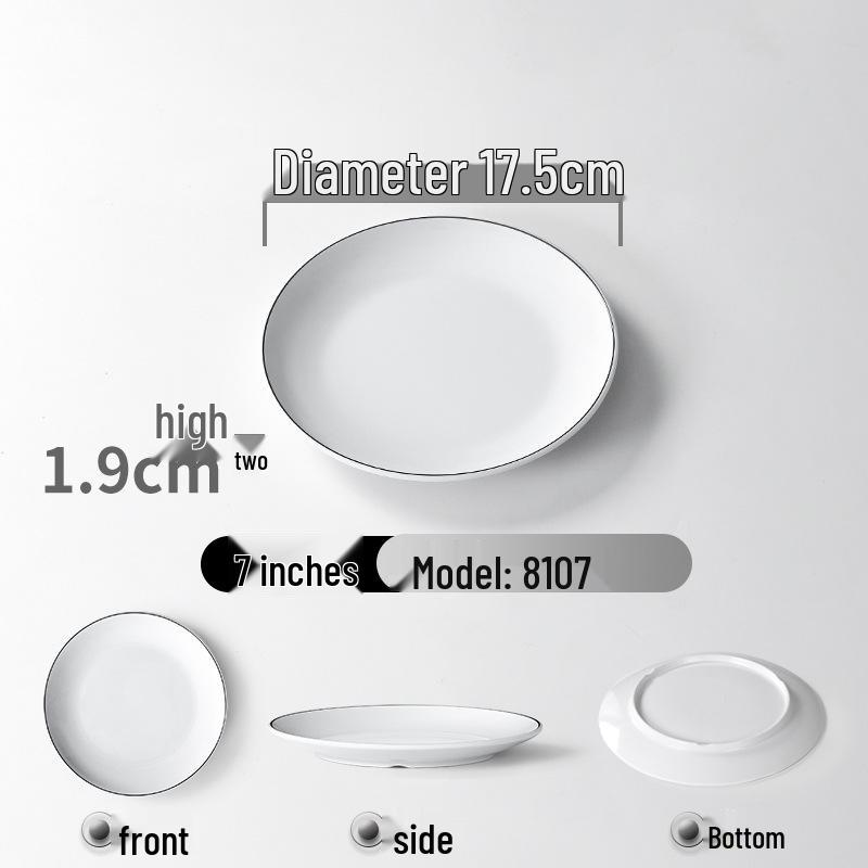 Melamine Imitation Porcelain Round Dinner Plate - Durable Restaurant and Buffet Dish