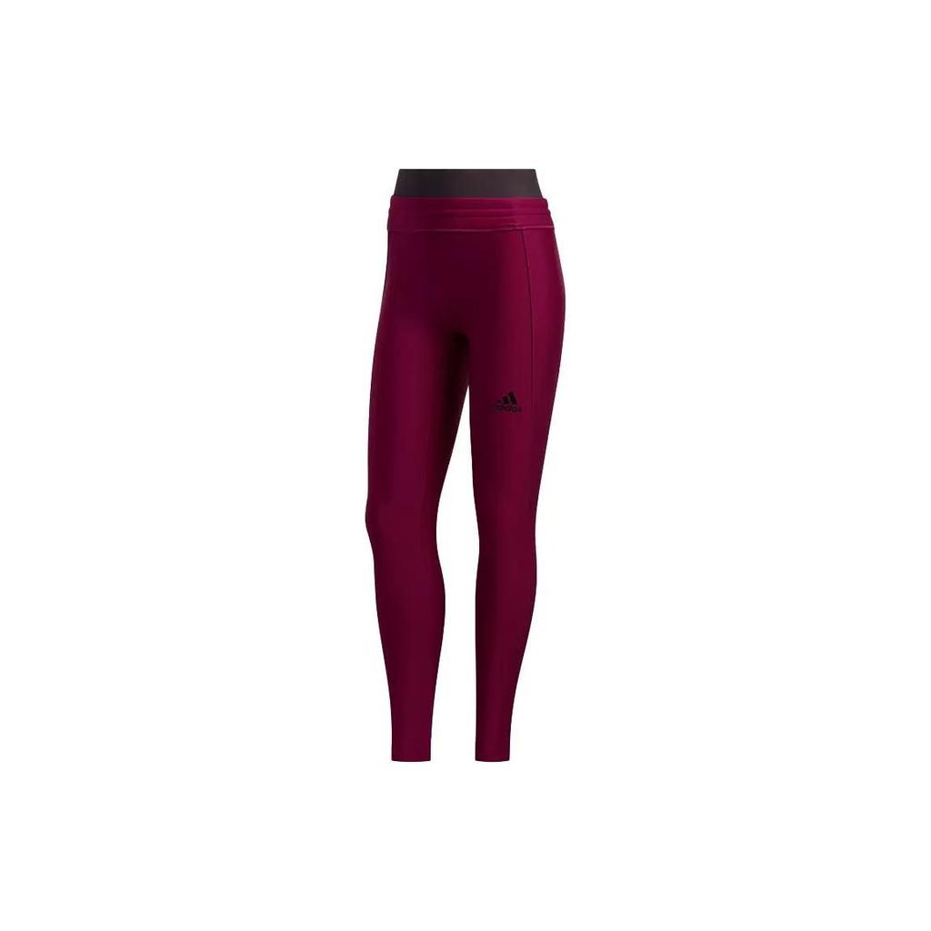 Adidas Training Sports Leggings Women Bottoms Burgundy FT7021