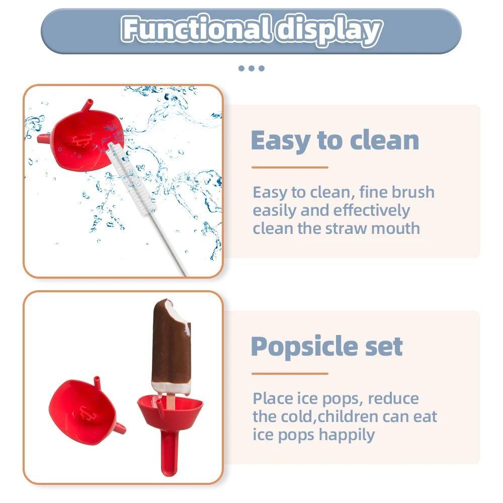 New Drip-Proof Popsicle Rack Drip Ice Holder Frozen Treats Rack Popsicle Holder with Straw For Kids Ice Cream