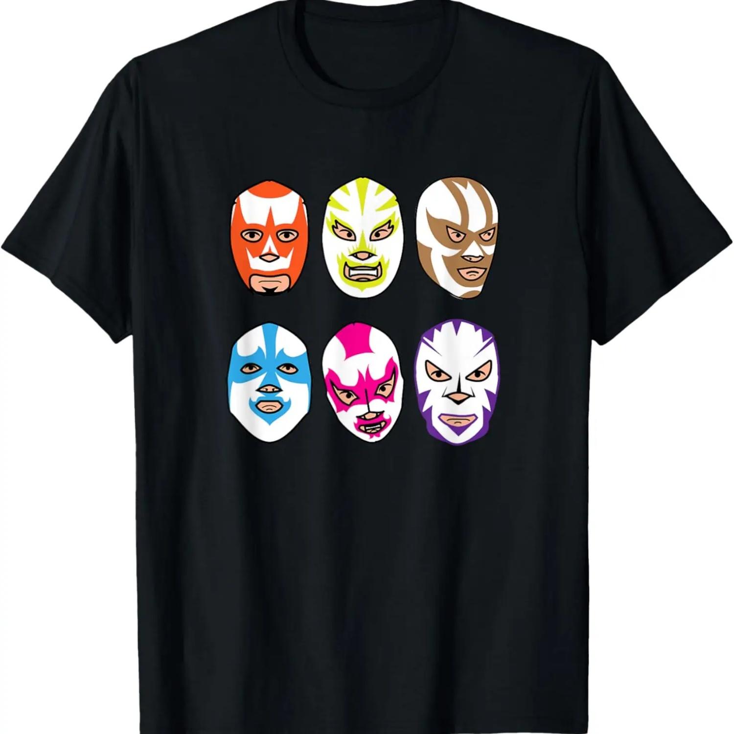 Маски для мексиканской борьбы Луча Либре Футболка с изображением борца на Праздник Пяти мая S