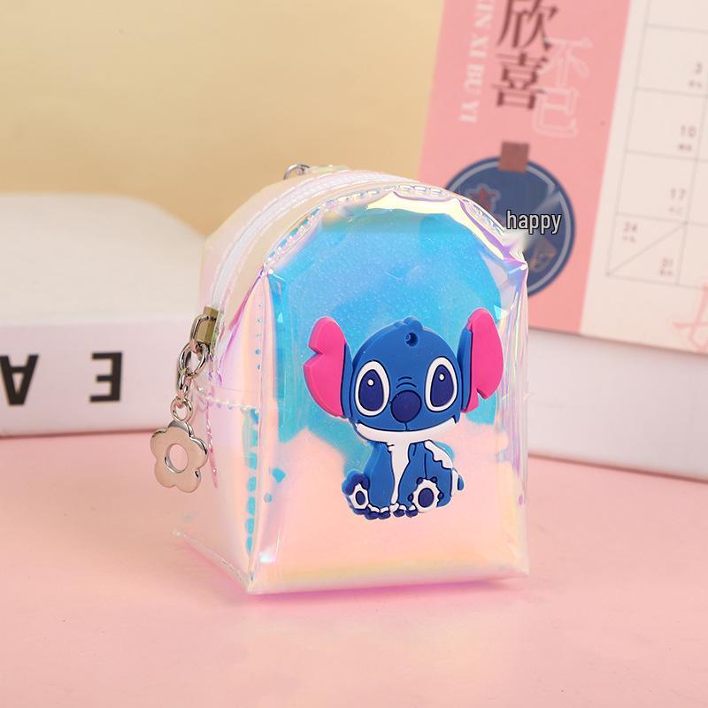 Korejský styl dívčí laserová peněženka na mince - Roztomilá mini peněženka na rtěnku, sluchátka a klíče