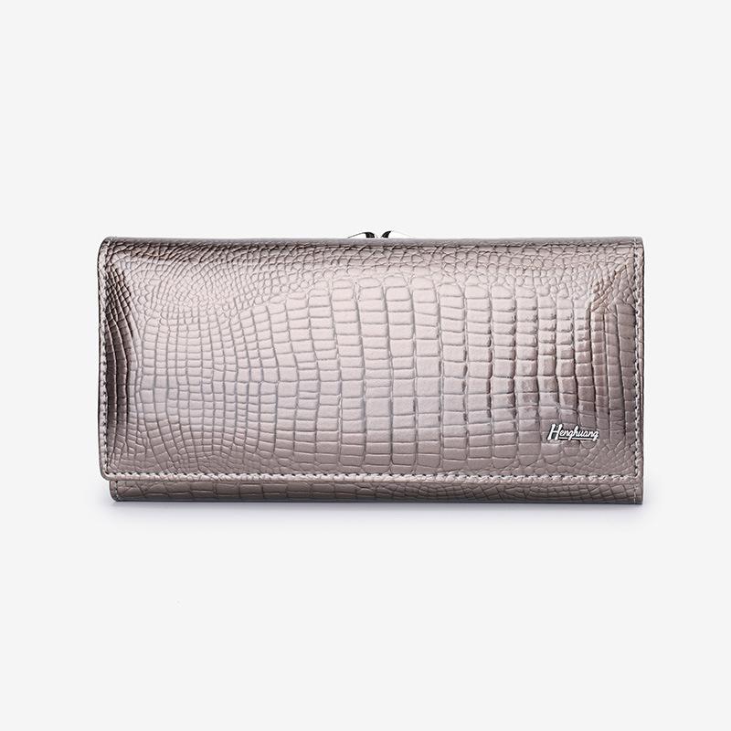 Alligator Womens Wallets Luxury Patent Crocodile Genuine Leather Ladies Clutch Purse Hasp Long Coin Multifunctional Purses