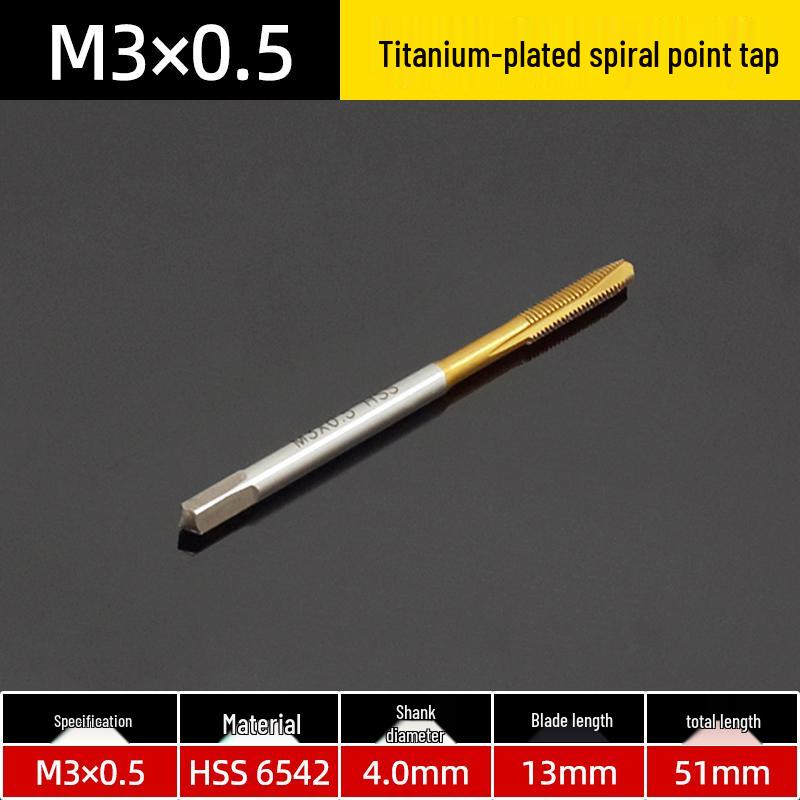 

High-Speed Steel Spiral Point Tap for Through Hole Machining, Fully Ground, Sizes M2-M8.
