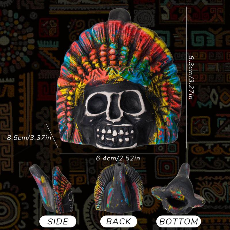 Halloween Streich Aztekische Kriegspfeife Keramik Gruselige Aztekische Todespfeife Laute Schreipfeife Totenkopf Pfeife Schreipfeife