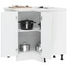 Kitchen Corner Base Cabinet Kalmar High Gloss White Particleboard
