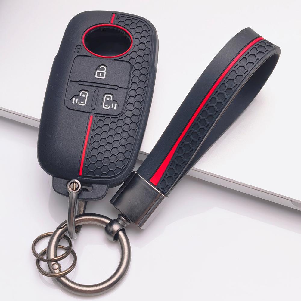 Key Cover for Toyota Raize Tanto Rex Ativa Daihatsu Rocky Tanto Subaru Rex with Keychain Honeycomb Texture Racing Stripe Remote Key Case Protector