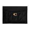 Essential Pillow 11 Logo Open Closure Napa Leather Card Case Mini Women Card Case Black CM434-B4BK