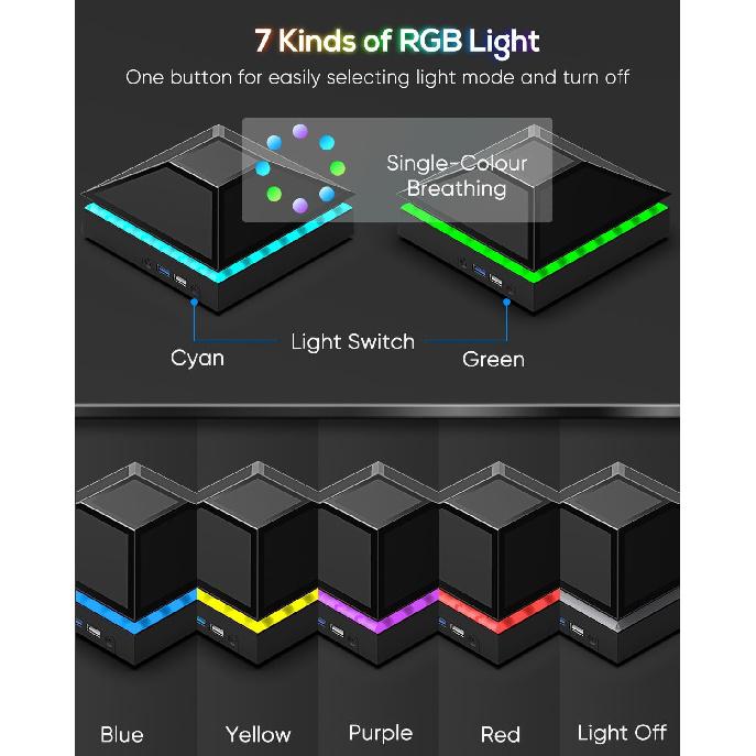 Upgrade RGB Cooling Fan for Xbox Series X with Dust Cover Filter, Colorful LED Light Cooler System Accessories with Low Noise 3 Levels Adjustable