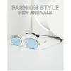 Frameless Cut-Edge Sunglasses, Trendy Metal Spring-Clip Women's Sunglasses