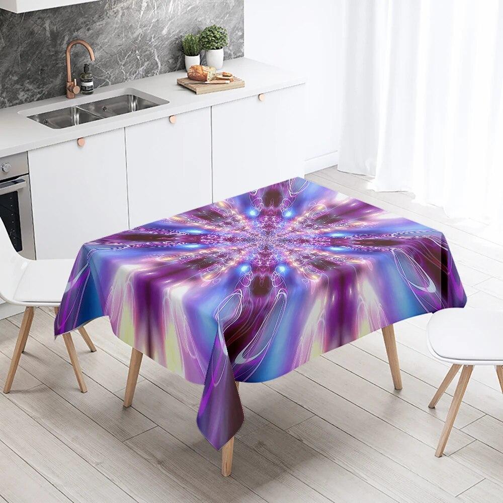 Waterproof Rectangle Tablecloth Geometric Mandala Floral  Wedding Party Decoration Restaurant Table Home Decor