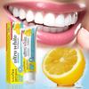 Pasta dental quitamanchas de limón. Cuidado suave y natural. Protege el esmalte. Sabor a limón fresco. Mejora la salud de las encías.