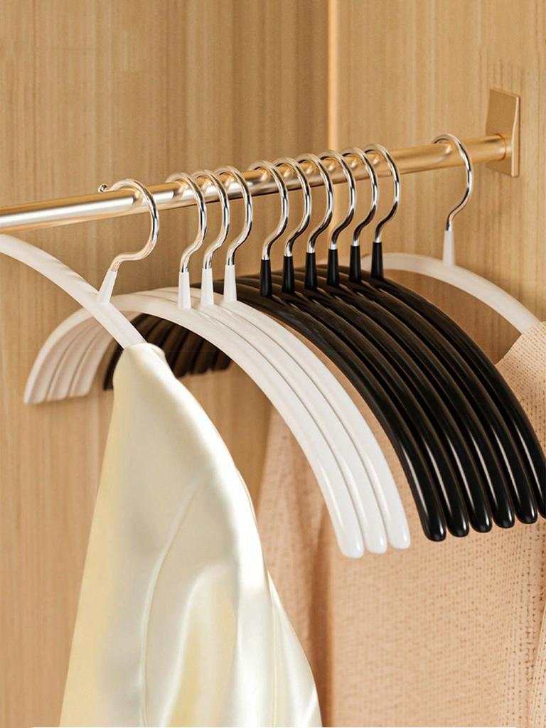 5/10pcs,Light Luxury And Semi-Circular Plastic Hangers, Anti Slip And Thick Style Clothing Supports, Household Hangers