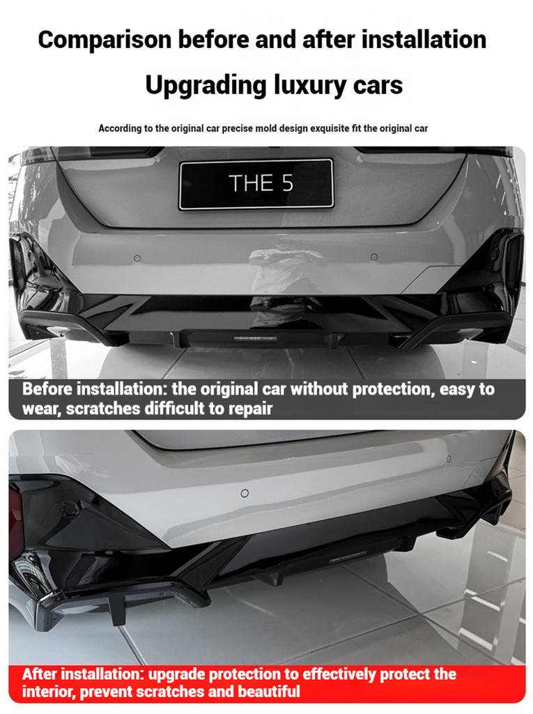 For BMW 5 series i5 G60 2025-2025 Car blackened lower lip trim covers the corner of the rear bumper trim exterior accessories
