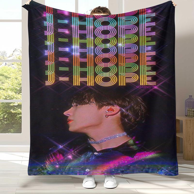 Jung Hoseok J Hope Kpop B-BTS Flannel Blanket,Ultra Soft Warm Plush Throw for Home Bedroom Bed Sofa Cover Office Camping gift
