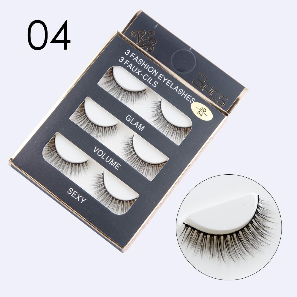 3Pairs Natural False Eyelashes 3D Mink Lashes Eyelash Extension Makeup False Lashes Kit