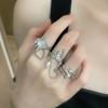 New Gothic Fashion Irregular Tassel Moonstone Rings Y2K Lava Chain Star Opal Stone Ring Pearl Rings Set for Women Jewelry