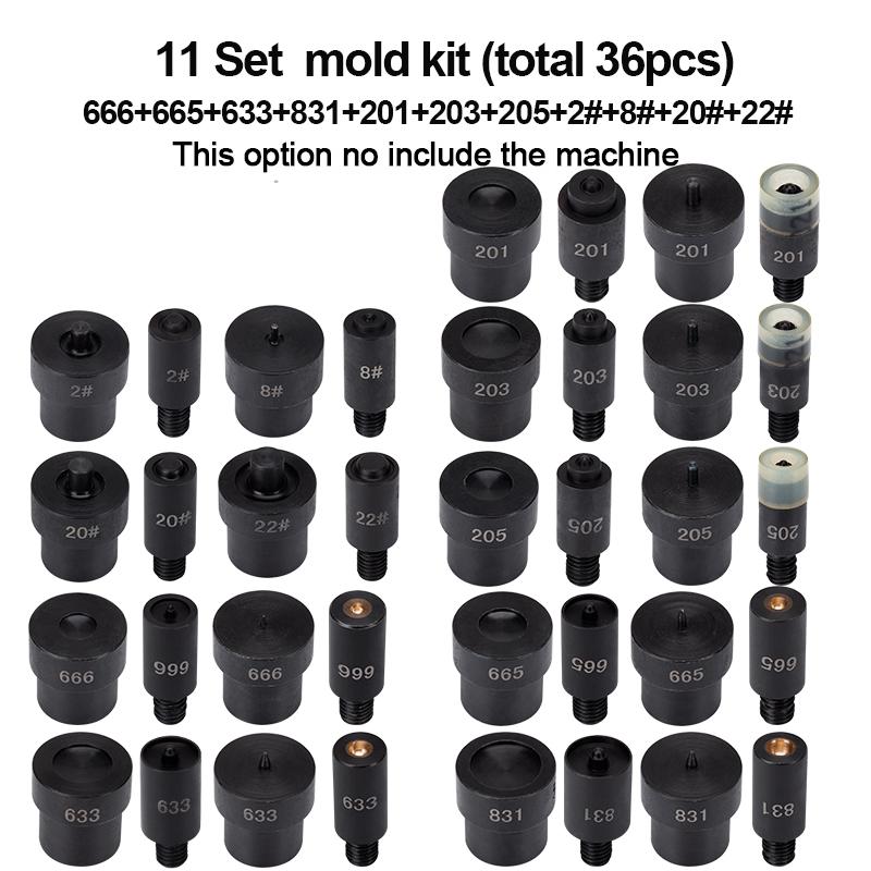 WUTA Manual Button Installation Tool Mute Punching Mushroom Rivets, Eyelet Hand Pressing (without /with Machine) DIY Craft Tools