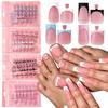 60pcs French False Nails Short Square Press On Toenails Retro Short Tip Toenail For Women Girl