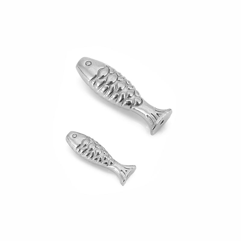 

5pcs Never Fade PVD Stainless Steel Fish Beads Bulk Animal Spacer Beads Lot For DIY Bracelet Necklace Findings Jewelry Making 14.5mm
