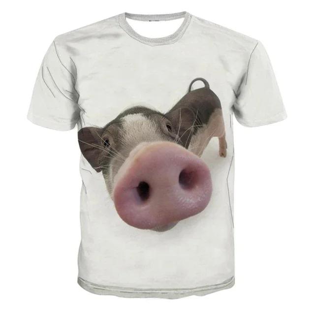 Wild Boar 3D Printed T-shirt Men's Short Sleeve O Collar Outdoor Hunter Animal Loose Dry Breathable Personality Clothing