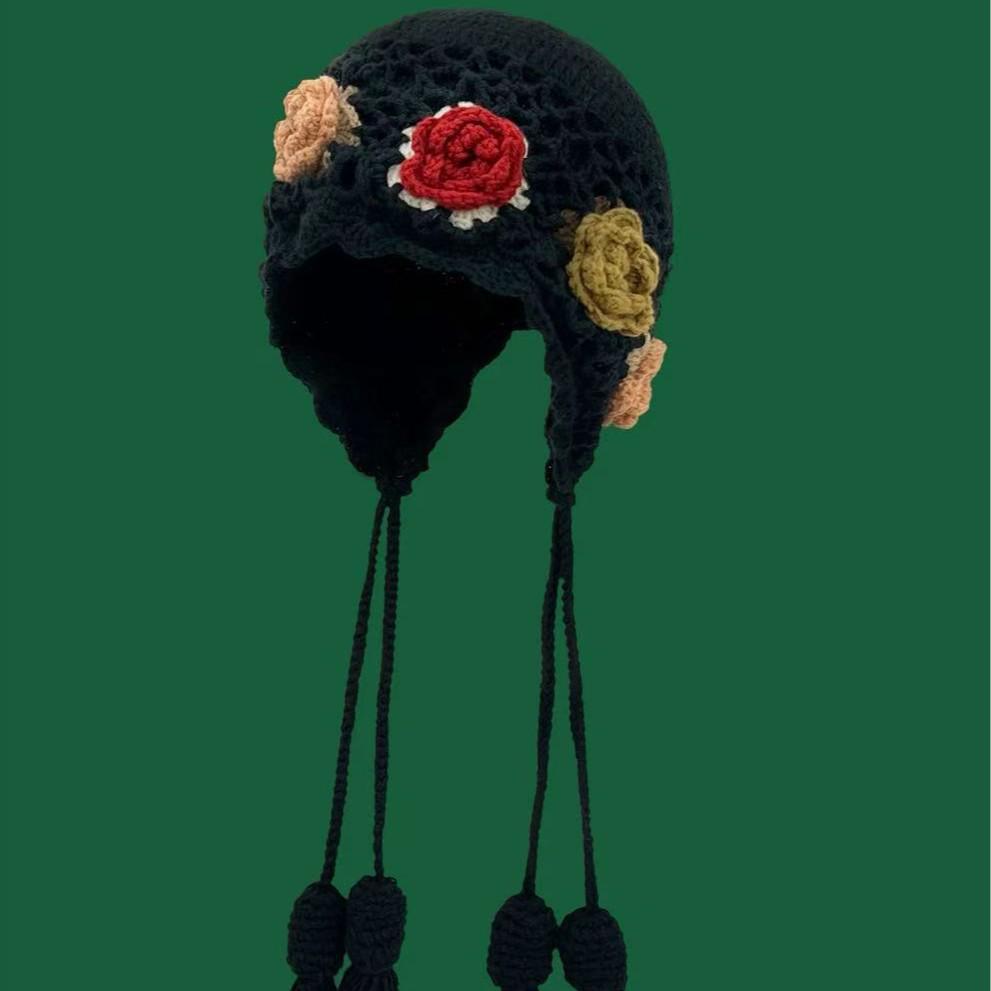 Women's Retro Ethnic Style Crochet Knitted Wool Beanie