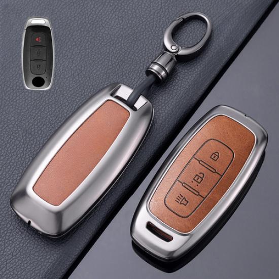 Zinc Alloy Leather Car Key Case Cover With Keychain For Nissan Rogue Pathfinde