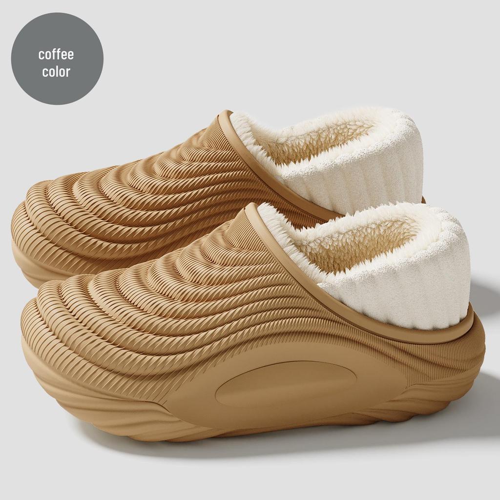 Pantofole in Cotone Impermeabili Antiscivolo da Uomo e da Donna - Peluche, Calde, Copri-Tallone per Uso Interno Invernale.