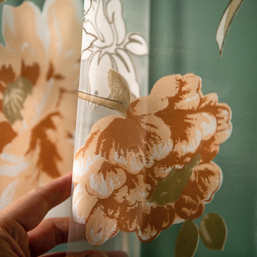 1PC Modern Fashionable Retro Peony Printed Transparent Sheer Window Curtain for Living Room Bedroom Home Decor Nuan Series
