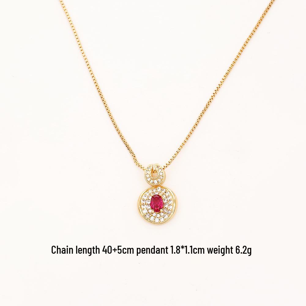 Zircon Pendant Necklace & Gold-Plated Earrings Set - Fashionable Goddess Style